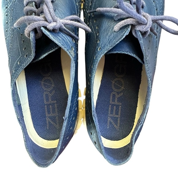 Cole Haan ZEROGRAND Wingtip Oxford Shoes in Blue Leather Sz 13 main image 8